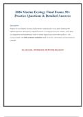 2026 Marine Ecology Final Exam&colon; Questions & Answers