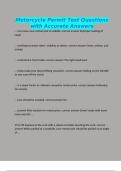 Motorcycle Permit Test Questions with Accurate Answers