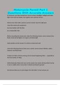 Motorcycle Permit Part 1 Questions With Accurate Answers