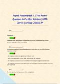 Payroll Fundamentals 1 &vert; Test Review Questions & Certified Solutions &vert;100&percnt; Correct &vert; Already Graded&comma; A&plus;       