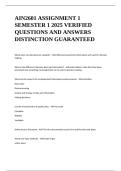 AIN2601 ASSIGNMENT 1 SEMESTER 1 2025 VERIFIED QUESTIONS AND ANSWERS DISTINCTION GUARANTEED