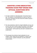 ASSISTED LIVING MEDICATION  TRAINING EXAM PREP BRAND NEW  OFFICIAL QUESTIONS WITH  ANSWERS&period; 