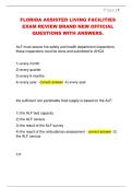 FLORIDA ASSISTED LIVING FACILITIES  EXAM REVIEW BRAND NEW OFFICIAL  QUESTIONS WITH ANSWERS&period;
