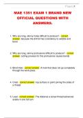MAE 1351 EXAM 1 BRAND NEW  OFFICIAL QUESTIONS WITH  ANSWERS&period;