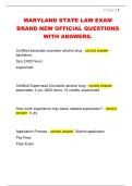 MARYLAND STATE LAW EXAM  BRAND NEW OFFICIAL QUESTIONS  WITH ANSWERS&period; 