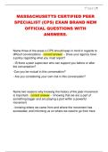 MASSACHUSETTS CERTIFIED PEER  SPECIALIST &lpar;CPS&rpar; EXAM BRAND NEW  OFFICIAL QUESTIONS WITH  ANSWERS&period; 