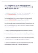 CSLB CONTRACTOR'S LAW & BUSINESS Exam&vert; Complete Exam Questions and CORRECT Answers&vert;&vert; LATEST UPDATE 2025&sol;26