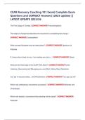 CCAR Recovery Coaching 101 Exam&vert; Complete Exam Questions and CORRECT Answers&vert; &lpar;2025 update&rpar; &vert;&vert; LATEST UPDATE 2025&sol;26