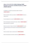Chem v1/v2, AP V1/V2, HESI A2 Biology EXAM Questions and Answers (Verified Answers) || LATEST UPDATE 2025/26