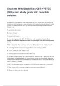 Students With Disabilities CST NYSTCE &lpar;060&rpar; exam study guide with complete solution