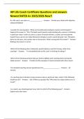 IAP Life Coach Certificate Questions and answers Newest RATED A&plus; 2025&sol;2026 New&excl;&excl;