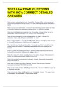 TORT LAW EXAM QUESTIONS WITH 100&percnt; CORRECT DETAILED ANSWERS 