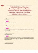 WGU D265 Critical Thinking&colon; Reasoning and Evidence - Practice Assessment &lpar;Latest 2025&sol;2026 Update&rpar; Questions and Answers &vert; Certified Solutions &vert; 100 &percnt; Correct&period;   
