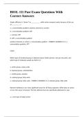 BIOL 111 Past Exam Questions With Correct Answers
