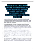 CMCA - M100 FINAL EXAM UPDATED 2025&sol;2026 COMPLETE QUESTIONS WITH CORRECT DETAILED ANSWERS AND RATIONALES &vert;&vert; 100&percnt; GUARANTEED PASS&vert;&vert;<<LATEST VERSION>>