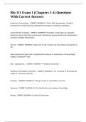 Bio 111 Exam 1 &lpar;Chapters 1-4&rpar; Questions With Correct Answers