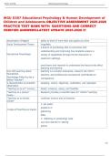 WGU D307 Educational Psychology & Human Development of  Children and Adolescents OBJECTIVE ASSESSMENT 2025-2026  PRACTICE TEST BANK WITH  QUESTIONS AND CORRECT  VERIFIED ANSWERSLATEST UPDATE 2025-2026 &excl;&excl;&excl; 