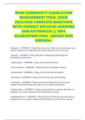 M100 COMMUNITY ASSOCIATION MANAGEMENT FINAL EXAM 2025&sol;2026 COMPLETE QUESTIONS WITH CORRECT DETAILED ANSWERS AND RATIONALES &vert;&vert; 100&percnt; GUARANTEED PASS <BRAND NEW VERSION>