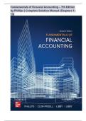 Solution Manual For Fundamentals of Financial Accounting 7th Edition Phillips ||ISBN: NO 9781260771381||Chapter 1-13|All Chapters| Latest Edition , Already Graded A+