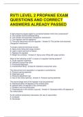 RVTI LEVEL 2 PROPANE EXAM QUESTIONS AND CORRECT ANSWERS ALREADY PASSED 