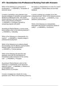 ATI - Socialization into Professional Nursing Test with Answers