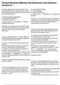 Clinical Decision-Making Test Questions and Answers Graded A&plus;