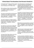 Clinical Quiz 2 Test Questions And Answers Graded A&plus;