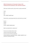 WGU Introduction to Computer Science Pre-Assessment 60 Questions with Verified Answers&comma;100&percnt;CORRECT