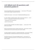 LAH QBank &lpar;unit 15&rpar; questions well answered graded A&plus; 