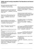 HOSA clinical nursing competition Test Questions and Answer Graded A&plus;