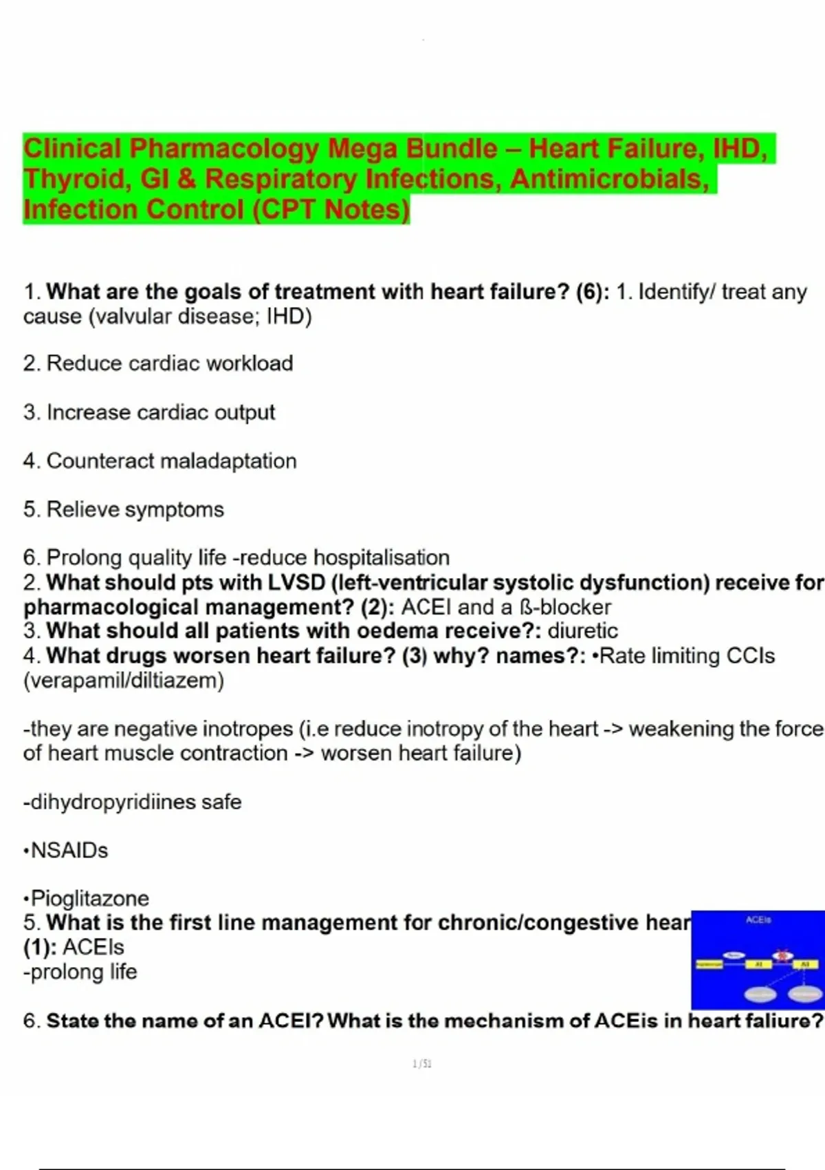 Clinical Pharmacology Mega Bundle – Heart Failure, IHD, Thyroid, GI ...