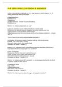 PHP 0320 EXAM1 QUESTIONS & ANSWERS