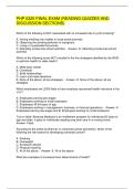 PHP 0320 FINAL EXAM &lpar;READING QUIZZES AND DISCUSSION SECTIONS&rpar;
