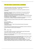 PHP 320 EXAM 2 QUESTIONS & ANSWERS