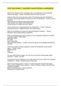 PHP 320 EXAM 1 QUIZZES QUESTIONS & ANSWERS