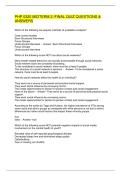 PHP 0320 MIDTERM 2 FINAL QUIZ QUESTIONS & ANSWERS