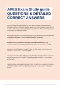APES Exam Study guide QUESTIONS & DETAILED CORRECT ANSWERS