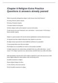 Chapter 6 Religion Extra Practice Questions & answers already passed