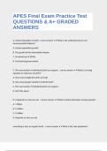 APES Final Exam Practice Test QUESTIONS & A&plus; GRADED ANSWERS