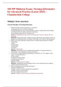 NR 599 Midterm Exam&colon; Nursing Informatics for Advanced Practice &lpar;Latest 2025&rpar; - Chamberlain College