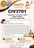 CIV3701 Assignment 1 &lpar;COMPLETE ANSWERS&rpar; Semester 2 2026 - DUE 13 August 2026