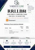 RRLLB81 Assignment 1 &lpar;DETAILED ANSWERS&rpar; Semester 2 2026 - DISTINCTIN GUARANTEED