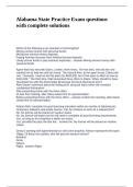 Alabama State Practice Exam questions with complete solutions