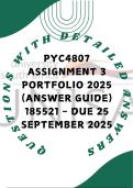 PYC4807 Assignment 3 PORTFOLIO 2025 &lpar;Answer Guide&rpar; 185521 - DUE 25 September 2025