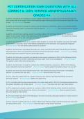 PCT CERTIFICATION EXAM QUESTIONS WITH ALL CORRECT & 100&percnt; VERIFIED ANSWERS&vert;ALREADY GRADED A&plus;