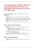 ATI Comprehensive Predictor 2K20&period; All the information you need for the near exam quick read to guarantee a top score in 15 short pages&period;