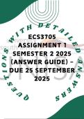 ECS3705 Assignment 1 Semester 2 2025 (Answer Guide) - Due 25 September 2025