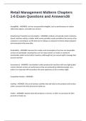 Retail Management Midterm Chapters 1-6 Exam Questions and Answers