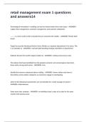 retail management exam 1 questions and answers