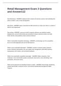 Retail Management Exam 2 Questions and Answers